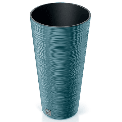 Maceter azul escandinavo, com depósito, coleção de furu, 30 x 30 x 57,5 ??cm, capacidade de 15 L.