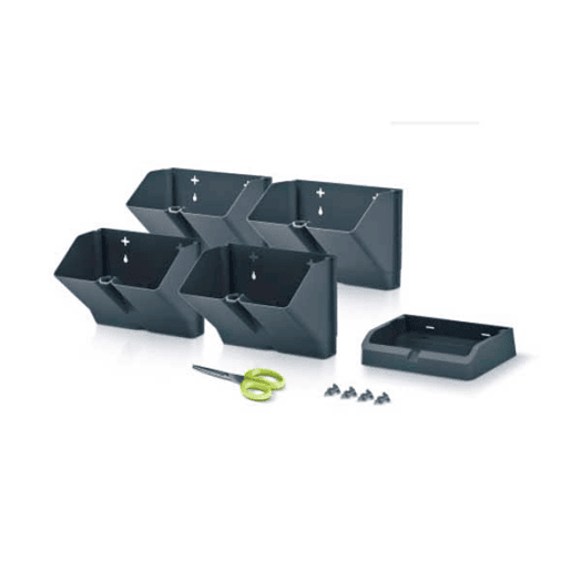 Pacote 2 Maceteros verticais Prosperplast Mini Cascade de plástico branco 19,5 (longo) x 11,4 (largura) x 47,5 (alto) cm com 2 tesoura de jardim