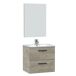 Mueble baño suspendido Alan 2 cajones, espejo y lavabo, Alaska Mueble baño suspendido Alan 2 cajones, espejo y lavabo, Alaska Madera
