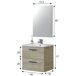 Mueble baño suspendido Alan 2 cajones, espejo y lavabo, Alaska Mueble baño suspendido Alan 2 cajones, espejo y lavabo, Alaska Madera