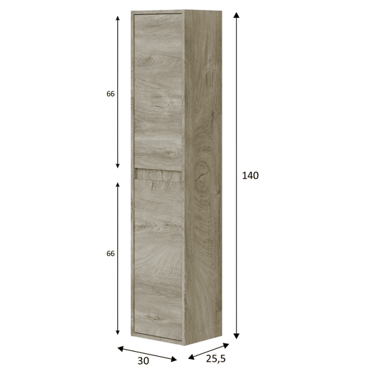 Armário de casa de banho Devin 2 portas, Alasca, 140 cm