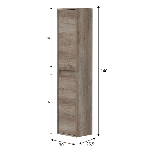 Armário de casa de banho de 2 portas Devin, Nordik, 140 cm