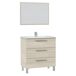 Mueble baño Alise 3 cajones espejo, sin lavabo, Roble Mueble baño Alise 3 cajones espejo, sin lavabo, Roble Roble