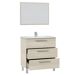Mueble baño Alise 3 cajones espejo, sin lavabo, Roble Mueble baño Alise 3 cajones espejo, sin lavabo, Roble Roble