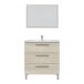 Mueble baño Alise 3 cajones espejo, sin lavabo, Roble Mueble baño Alise 3 cajones espejo, sin lavabo, Roble Roble