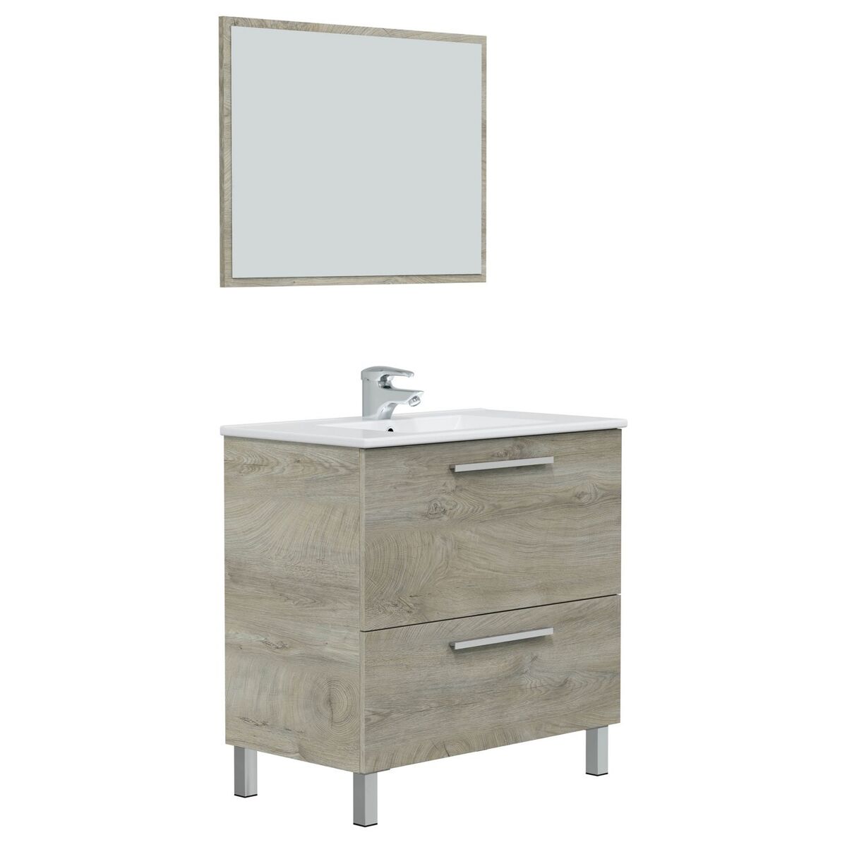 Mueble baño Luis 1 cajón 1 puerta espejo, sin lavabo, Alaska