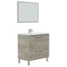 Mueble baño Luis 1 cajón 1 puerta espejo, sin lavabo, Alaska Mueble baño Luis 1 cajón 1 puerta espejo, sin lavabo, Alaska Madera