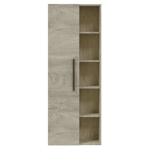 Armário de casa de banho Alise 1 porta 5 compartimentos, Alasca, 135 cm