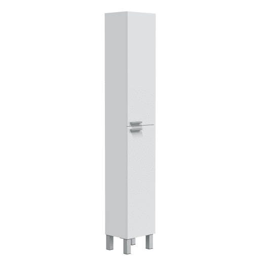 Armário de casa de banho Levis de 2 portas, branco brilhante, 182 cm