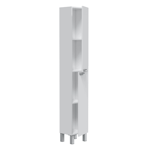 Armário de casa de banho Levis de 2 portas, branco brilhante, 182 cm