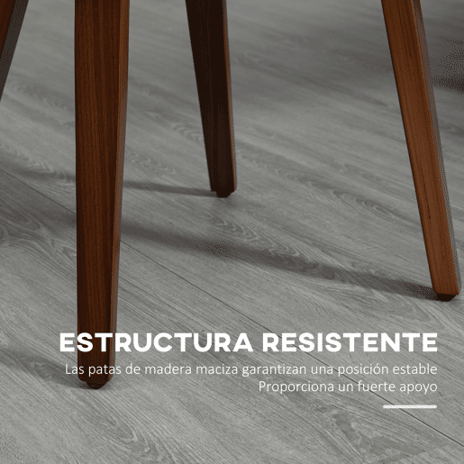 HOMCOM Conjunto de 2 Cadeiras de Sala de Jantar Modernas Cadeiras de Cozinha com Assentos Estofados em PU e Pés de Madeira Carga Máxima 120kg 47,5x55x85cm Cinza e Madeira