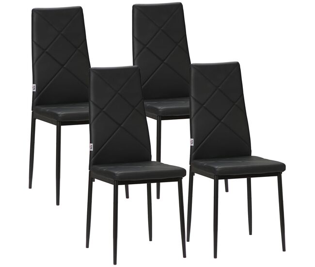 Sillas de Comedor PVC, Espuma, Acero HOMCOM