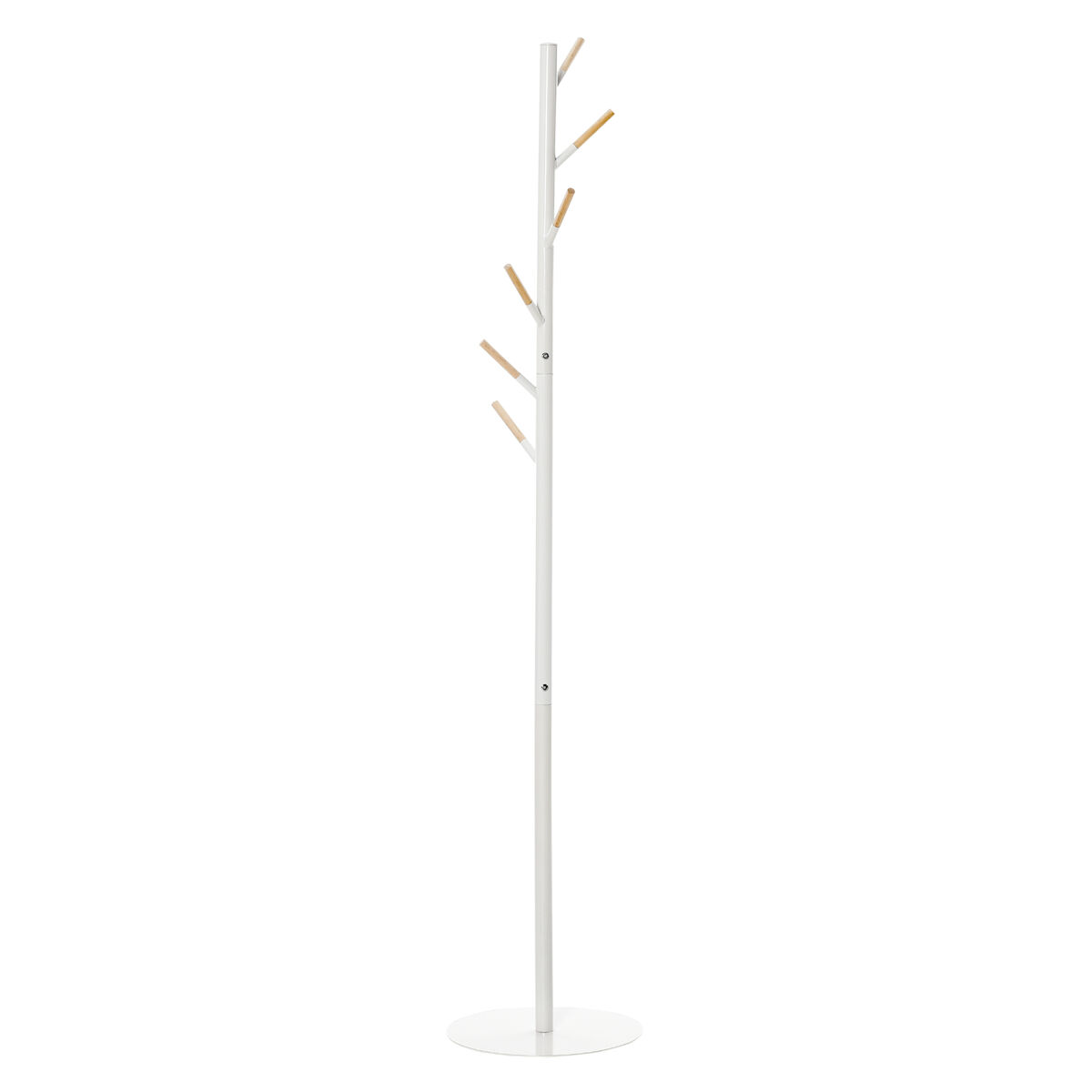 Perchero de Pie Metal, Madera Maciza HOMCOM