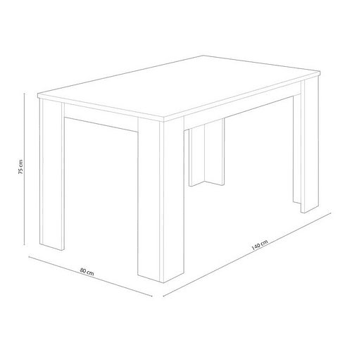 Mesa de Jantar ou Cozinha Almirante 140x80cm sonoma