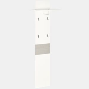 HOMCOM Móvel Cabide de Entrada com 4 Ganchos Cabide de Parede com Barra Suspensa de Alumínio para Entrada Dormitório Corredor 50x23,5x160cm Branco e Cinza