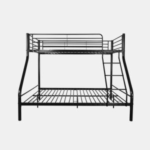 Beliche duplo de metal para 3 pessoas, 200x145x96cm cor preta