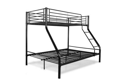Beliche duplo e solteiro de metal para 3 pessoas, preto