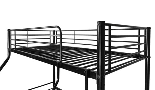 Beliche duplo e solteiro de metal para 3 pessoas, preto