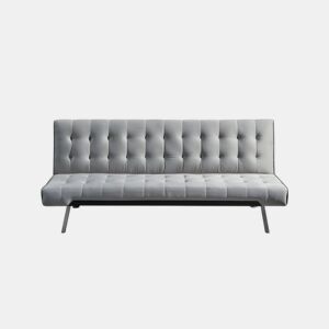 Sofá-cama NAHIA 2 lugares Clic Clac veludo 168x69cm Cinzento