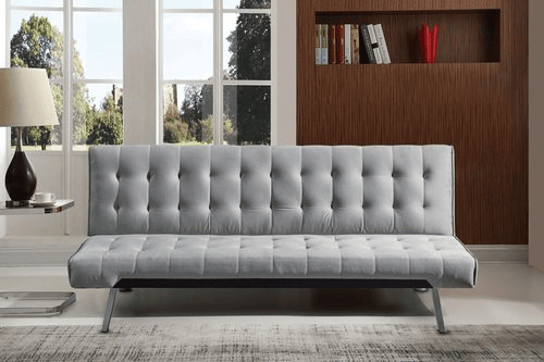 Sofá-cama NAHIA 2 lugares Clic Clac veludo 168x69cm Cinzento