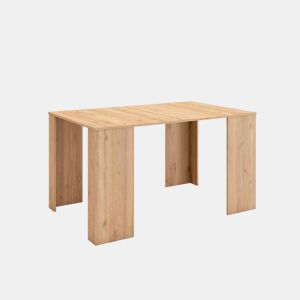 Mesa Consola Extensível, Cozinha, Sala de jantar, 140x90x77cm, Para 6 pessoas, Mesa de Jantar, Carvalho