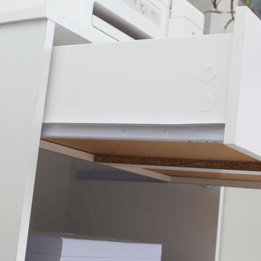 Vinsetto Armário para Impressora Móvel para Impressora com Rodas Gaveta 2 Portas e Compartimento Aberto para Sala de Estar Escritório Estúdio 60x39x80cm Branco