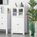 Armario de Baño MDF, Vidrio Templado kleankin, hogar - baño Armario de Baño MDF, Vidrio Templado kleankin, hogar - baño Blanco