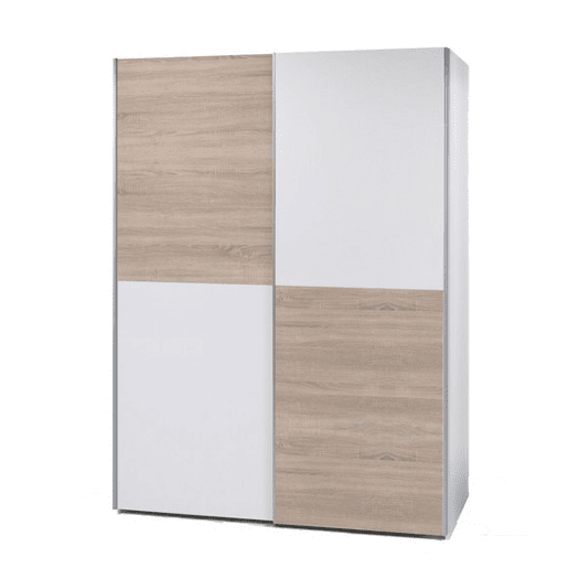 Roupeiro 2 portas de correr 196x170 cm cor branco cambraia
