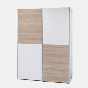Roupeiro 2 portas de correr 196x170 cm cor branco cambraia