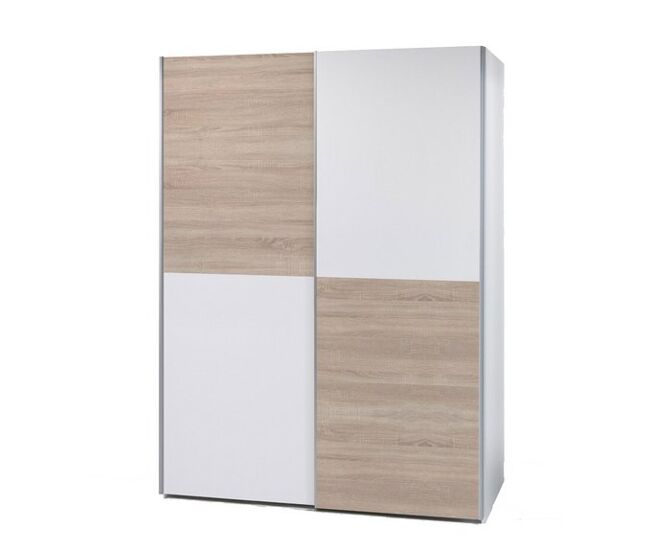 Armario 2 puertas correderas 196x170 cm color cambria blanco