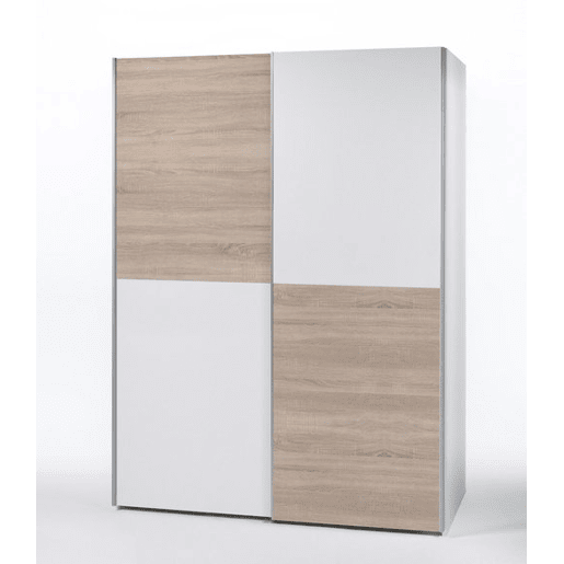 Roupeiro 2 portas de correr 196x170 cm cor branco cambraia