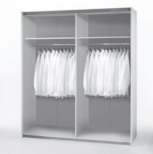 Roupeiro 2 portas de correr 196x170 cm cor branco cambraia