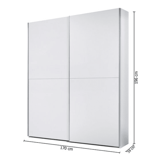 Roupeiro 2 portas de correr 196x170 cm cor branca