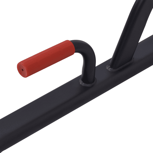 HOMCOM Torre de Exercícios Estação Multifuncional Altura Ajustável com 7 Orifícios para Treinamento Fitness para Casa Academia Escritório Carga Máxima 120kg 123x98x189-239cm Preto e Vermelho