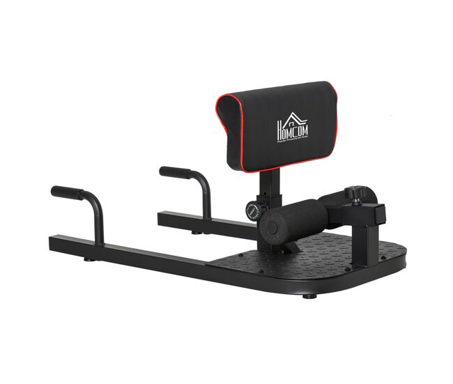 Homcom 3-en-1 máquina equipo de sentadilla para ejercicios abdominales tablero supino multifuncional máquina de piernas ayuda en cuclillas negro