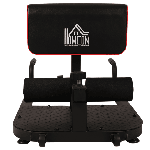 HOMCOM Sissy Squat 3 em 1 Máquina de Agachamento para Exercícios de Abdominais Flexões Agachamentos 50x97x56,5cm Preto e Vermelho