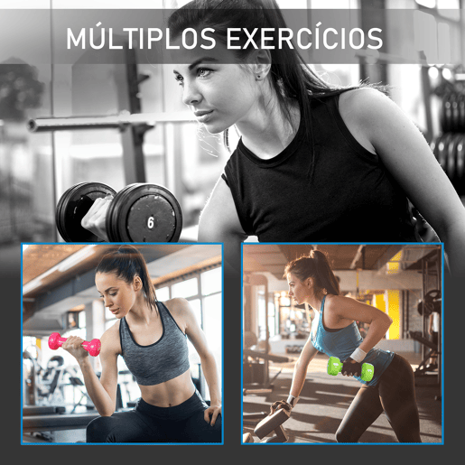 HOMCOM Conjunto de Halteres de 8 Peças, Total 10 kg, 2x0,5 kg, 2x1 kg, 2x1,5 kg, 2x2 kg, Halteres Antiderrapantes Poligonais com Mala de Transporte para Exercício em Casa ou no Ginásio, Multicolor