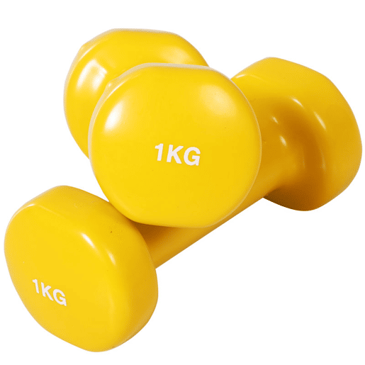 HOMCOM Conjunto de Halteres de 8 Peças, Total 10 kg, 2x0,5 kg, 2x1 kg, 2x1,5 kg, 2x2 kg, Halteres Antiderrapantes Poligonais com Mala de Transporte para Exercício em Casa ou no Ginásio, Multicolor