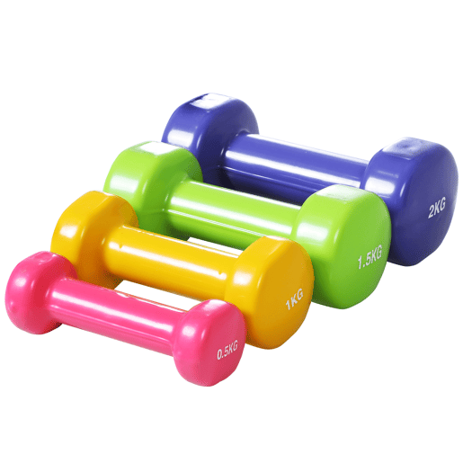 HOMCOM Conjunto de Halteres de 8 Peças, Total 10 kg, 2x0,5 kg, 2x1 kg, 2x1,5 kg, 2x2 kg, Halteres Antiderrapantes Poligonais com Mala de Transporte para Exercício em Casa ou no Ginásio, Multicolor
