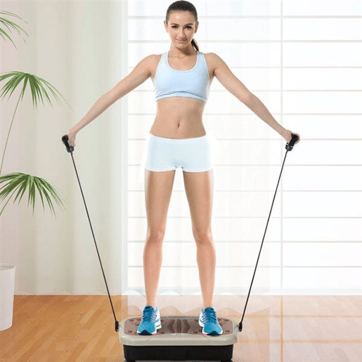 HOMCOM Plataforma de Vibração com 2 Bandas Elásticas para Treinamento de Fitness 200 W com Controle Remoto e Carga 120 kg
