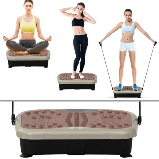 HOMCOM Plataforma de Vibração com 2 Bandas Elásticas para Treinamento de Fitness 200 W com Controle Remoto e Carga 120 kg