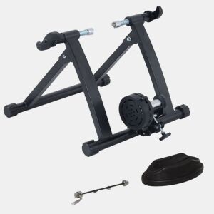 HOMCOM Rolo de Bicicleta para Treinamento Dobrável com Resistência Magnética para Rodas de 26-28 Polegadas Suporte de Treinamento para Bicicleta Casa Interior 54,5x47,2x39,1cm Preto