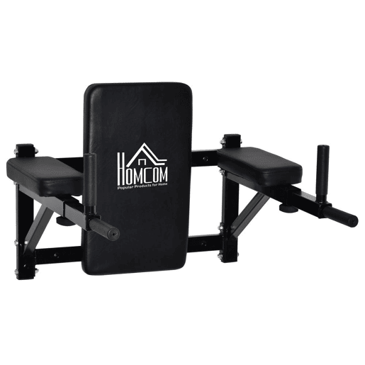 HOMCOM Barra de Elevação para Parede com Braços Ajustáveis Barra de Pull Up para Elevações Flexões e Exercícios em Casa 70x53-63x48 cm Preto