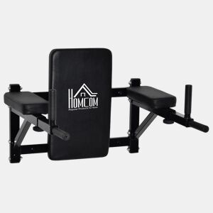 HOMCOM Barra de Elevação para Parede com Braços Ajustáveis Barra de Pull Up para Elevações Flexões e Exercícios em Casa 70x53-63x48 cm Preto
