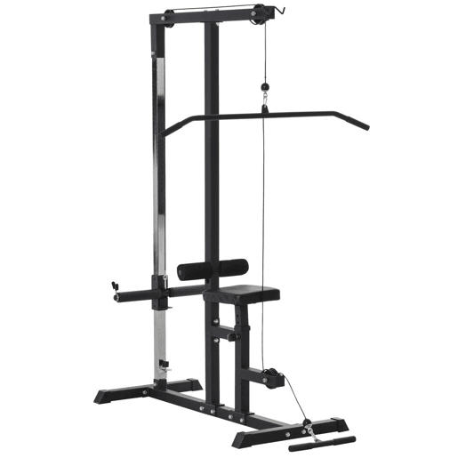 HOMCOM Máquina de Musculação Estação de Treinamento com Poleia e Assento Ajustável em Altura para Treinamento em Casa Academia Escritório Carga Máxima 100kg 107x120x190cm Preto HOMCOM Máquina de Musculação Estação de Treinamento com Poleia e Assento Ajustável em Altura para Treinamento em Casa Academia Escritório Carga Máxima 100kg 107x120x190cm Preto