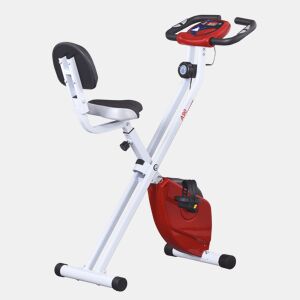 HOMCOM Bicicleta ergométrica profissional Formato X dobrável vertical com 8 níveis Banco de resistência magnética com altura ajustável Aço 43x97x109 cm Vermelho