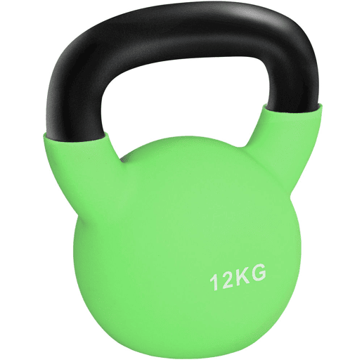 HOMCOM Kettlebell de 12kg de Ferro Fundido Haltere Kettlebell com Revestimento de Neoprene para Treinamento de Força Casa Ginásio 20x13x23cm Verde