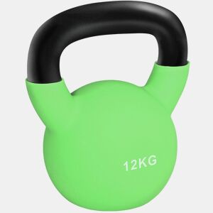 HOMCOM Kettlebell de 12kg de Ferro Fundido Haltere Kettlebell com Revestimento de Neoprene para Treinamento de Força Casa Ginásio 20x13x23cm Verde