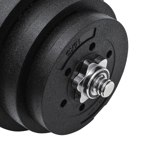 HOMCOM Conjunto de Halteres Ajustáveis 40 kg (4x5 kg, 4x2,5 kg, 4x1,5 kg) Profissional para Ginásio em Casa com 2 Barras de Aço Ø25x450 mm e Discos Pretos