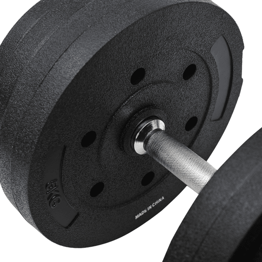 HOMCOM Conjunto de Halteres Ajustáveis 40 kg (4x5 kg, 4x2,5 kg, 4x1,5 kg) Profissional para Ginásio em Casa com 2 Barras de Aço Ø25x450 mm e Discos Pretos